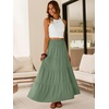 image:imageANRABESS Womens Maxi Skirts Elastic High Waist ALine Tiered Long Flowy Boho Skirts Summer Casual Beach amp Vacation WearLight Green