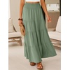 image:imageANRABESS Womens Maxi Skirts Elastic High Waist ALine Tiered Long Flowy Boho Skirts Summer Casual Beach amp Vacation WearLight Green