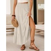 image:imageANRABESS Womens Maxi Skirts Elastic High Waist ALine Tiered Long Flowy Boho Skirts Summer Casual Beach amp Vacation WearLight Yellow