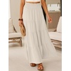 image:imageANRABESS Womens Maxi Skirts Elastic High Waist ALine Tiered Long Flowy Boho Skirts Summer Casual Beach amp Vacation WearLight Yellow