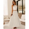 image:imageANRABESS Womens Maxi Skirts Elastic High Waist ALine Tiered Long Flowy Boho Skirts Summer Casual Beach amp Vacation WearLight Yellow