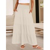 image:imageANRABESS Womens Maxi Skirts Elastic High Waist ALine Tiered Long Flowy Boho Skirts Summer Casual Beach amp Vacation WearLight Yellow