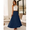 image:imageANRABESS Womens Maxi Skirts Elastic High Waist ALine Tiered Long Flowy Boho Skirts Summer Casual Beach amp Vacation WearNavy Blue