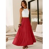 image:imageANRABESS Womens Maxi Skirts Elastic High Waist ALine Tiered Long Flowy Boho Skirts Summer Casual Beach amp Vacation WearRed