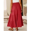 image:imageANRABESS Womens Maxi Skirts Elastic High Waist ALine Tiered Long Flowy Boho Skirts Summer Casual Beach amp Vacation WearRed