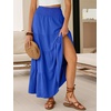 image:imageANRABESS Womens Maxi Skirts Elastic High Waist ALine Tiered Long Flowy Boho Skirts Summer Casual Beach amp Vacation WearRoyal Blue