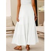 image:imageANRABESS Womens Maxi Skirts Elastic High Waist ALine Tiered Long Flowy Boho Skirts Summer Casual Beach amp Vacation WearWhite