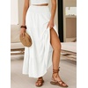 image:imageANRABESS Womens Maxi Skirts Elastic High Waist ALine Tiered Long Flowy Boho Skirts Summer Casual Beach amp Vacation WearWhite