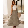 image:imageANRABESS Womens Maxi Skirts Elastic High Waist ALine Tiered Long Flowy Boho Skirts Summer Casual Beach amp Vacation WearYellow Khaki