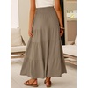 image:imageANRABESS Womens Maxi Skirts Elastic High Waist ALine Tiered Long Flowy Boho Skirts Summer Casual Beach amp Vacation WearYellow Khaki