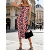 image:imageANRABESS Womens Semi Formal Bodycon Floral Midi Dresses  Soft Stretchy Fabrics Adjustable Spaghetti Strap Dress Elegant Sexy  Spring Summer CocktailampWedding GuestampParty OutfitsPeach Pink
