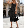 image:imageANRABESS Womens Semi Formal Bodycon Floral Midi Dresses  Soft Stretchy Fabrics Adjustable Spaghetti Strap Dress Elegant Sexy  Spring Summer CocktailampWedding GuestampParty OutfitsBlack