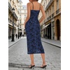 image:imageANRABESS Womens Semi Formal Bodycon Floral Midi Dresses  Soft Stretchy Fabrics Adjustable Spaghetti Strap Dress Elegant Sexy  Spring Summer CocktailampWedding GuestampParty OutfitsNavy Blue