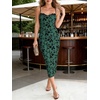 image:imageANRABESS Womens Semi Formal Bodycon Floral Midi Dresses  Soft Stretchy Fabrics Adjustable Spaghetti Strap Dress Elegant Sexy  Spring Summer CocktailampWedding GuestampParty OutfitsDeep Green