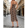 image:imageANRABESS Womens Semi Formal Bodycon Floral Midi Dresses  Soft Stretchy Fabrics Adjustable Spaghetti Strap Dress Elegant Sexy  Spring Summer CocktailampWedding GuestampParty OutfitsBrown