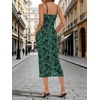 image:imageANRABESS Womens Semi Formal Bodycon Floral Midi Dresses  Soft Stretchy Fabrics Adjustable Spaghetti Strap Dress Elegant Sexy  Spring Summer CocktailampWedding GuestampParty OutfitsDeep Green
