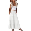 image:imageANRABESS Womens Maxi Skirts Elastic High Waist ALine Tiered Long Flowy Boho Skirts Summer Casual Beach amp Vacation WearWhite
