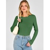 image:imageANRABESS Long Sleeve Shirts for Women Thermal Fleece Tops  Crewneck Slim Fit Tshirts Soft Comfy Cozy Base Tee Casual Going Out Outfits Warm Fall Winter Layer Clothing UndershirtsGreen