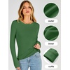 image:imageANRABESS Long Sleeve Shirts for Women Thermal Fleece Tops  Crewneck Slim Fit Tshirts Soft Comfy Cozy Base Tee Casual Going Out Outfits Warm Fall Winter Layer Clothing UndershirtsGreen