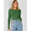 image:imageANRABESS Long Sleeve Shirts for Women Thermal Fleece Tops  Crewneck Slim Fit Tshirts Soft Comfy Cozy Base Tee Casual Going Out Outfits Warm Fall Winter Layer Clothing UndershirtsGreen