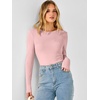 image:imageANRABESS Long Sleeve Shirts for Women Thermal Fleece Tops  Crewneck Slim Fit Tshirts Soft Comfy Cozy Base Tee Casual Going Out Outfits Warm Fall Winter Layer Clothing UndershirtsLight Pink