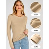 image:imageANRABESS Long Sleeve Shirts for Women Thermal Fleece Tops  Crewneck Slim Fit Tshirts Soft Comfy Cozy Base Tee Casual Going Out Outfits Warm Fall Winter Layer Clothing UndershirtsApricot