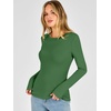 image:imageANRABESS Long Sleeve Shirts for Women Thermal Fleece Tops  Crewneck Slim Fit Tshirts Soft Comfy Cozy Base Tee Casual Going Out Outfits Warm Fall Winter Layer Clothing UndershirtsGreen