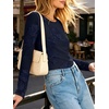 image:imageANRABESS Women Long Sleeve Floral Mesh Slim Fit Going Out Tops  Crewneck Dressy Casual ShirtSoft LightweightTextured Pattern Party Club Work Outfits 2026 Fall Spring Transition ClothesNavy Blue