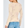 image:imageANRABESS Women Long Sleeve Floral Mesh Slim Fit Going Out Tops  Crewneck Dressy Casual ShirtSoft LightweightTextured Pattern Party Club Work Outfits 2026 Fall Spring Transition ClothesBeige