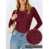image:imageANRABESS Women Long Sleeve Floral Mesh Slim Fit Going Out Tops  Crewneck Dressy Casual ShirtSoft LightweightTextured Pattern Party Club Work Outfits 2026 Fall Spring Transition ClothesWine Red