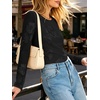 image:imageANRABESS Women Long Sleeve Floral Mesh Slim Fit Going Out Tops  Crewneck Dressy Casual ShirtSoft LightweightTextured Pattern Party Club Work Outfits 2026 Fall Spring Transition ClothesBlack