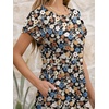 image:imageANRABESS Women Summer Casual Short Sleeve Maxi Dresses A Line Flowy T Shirt Dress 2026 Beach Vacation Sundress with PocketsBlack Floral Cluster