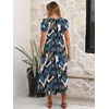 image:imageANRABESS Women Summer Casual Short Sleeve Maxi Dresses A Line Flowy T Shirt Dress 2026 Beach Vacation Sundress with PocketsLeaf Printed