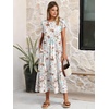 image:imageANRABESS Women Summer Casual Short Sleeve Maxi Dresses A Line Flowy T Shirt Dress 2026 Beach Vacation Sundress with PocketsPrinted White