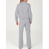 image:imageANRABESS Womens 2 Piece Lounge Set Color Block Tracksuit Sweatsuit  Half Zip Collared Sweatshirt Wide Leg Sweatpants Airport Travel Outfit Comfy Workout Matching Sets Fall Winter ClothingGrey White