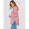 image:imageANRABESS Womens Crewneck Sweatshirt Long Sleeve Shirts  Side Split Curved HemLoose FitSoft Fleece Lined Casual Everyday Wear Lounge WorkampSchool OutfitsFall Spring ClothingPink