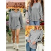 image:imageANRABESS Womens Crewneck Sweatshirt Long Sleeve Shirts  Side Split Curved HemLoose FitSoft Fleece Lined Casual Everyday Wear Lounge WorkampSchool OutfitsFall Spring ClothingLight Grey