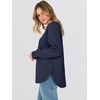 image:imageANRABESS Womens Crewneck Sweatshirt Long Sleeve Shirts  Side Split Curved HemLoose FitSoft Fleece Lined Casual Everyday Wear Lounge WorkampSchool OutfitsFall Spring ClothingDark Blue