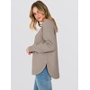 image:imageANRABESS Womens Crewneck Sweatshirt Long Sleeve Shirts  Side Split Curved HemLoose FitSoft Fleece Lined Casual Everyday Wear Lounge WorkampSchool OutfitsFall Spring ClothingMocha