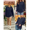 image:imageANRABESS Womens Crewneck Sweatshirt Long Sleeve Shirts  Side Split Curved HemLoose FitSoft Fleece Lined Casual Everyday Wear Lounge WorkampSchool OutfitsFall Spring ClothingDark Blue
