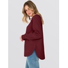 image:imageANRABESS Womens Crewneck Sweatshirt Long Sleeve Shirts  Side Split Curved HemLoose FitSoft Fleece Lined Casual Everyday Wear Lounge WorkampSchool OutfitsFall Spring ClothingWine Red