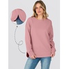 image:imageANRABESS Womens Crewneck Sweatshirt Long Sleeve Shirts  Side Split Curved HemLoose FitSoft Fleece Lined Casual Everyday Wear Lounge WorkampSchool OutfitsFall Spring ClothingPink