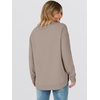 image:imageANRABESS Womens Crewneck Sweatshirt Long Sleeve Shirts  Side Split Curved HemLoose FitSoft Fleece Lined Casual Everyday Wear Lounge WorkampSchool OutfitsFall Spring ClothingMocha