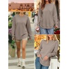 image:imageANRABESS Womens Crewneck Sweatshirt Long Sleeve Shirts  Side Split Curved HemLoose FitSoft Fleece Lined Casual Everyday Wear Lounge WorkampSchool OutfitsFall Spring ClothingMocha
