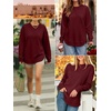 image:imageANRABESS Womens Crewneck Sweatshirt Long Sleeve Shirts  Side Split Curved HemLoose FitSoft Fleece Lined Casual Everyday Wear Lounge WorkampSchool OutfitsFall Spring ClothingWine Red
