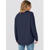 image:imageANRABESS Womens Crewneck Sweatshirt Long Sleeve Shirts  Side Split Curved HemLoose FitSoft Fleece Lined Casual Everyday Wear Lounge WorkampSchool OutfitsFall Spring ClothingDark Blue