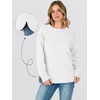 image:imageANRABESS Womens Crewneck Sweatshirt Long Sleeve Shirts  Side Split Curved HemLoose FitSoft Fleece Lined Casual Everyday Wear Lounge WorkampSchool OutfitsFall Spring ClothingWhite