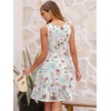 image:imageANRABESS Womens Summer Beach Vacation Dresses V Neck Sleeveless Casual Button Down A Line Swing Mini Sundresses with Pockets Printed White Medium