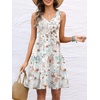 image:imageANRABESS Womens Summer Beach Vacation Dresses V Neck Sleeveless Casual Button Down A Line Swing Mini Sundresses with Pockets Printed White Medium