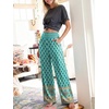 image:imageANRABESS Womens Wide Leg Palazzo Pants with Pockets  Smocked High Waisted Flowy Boho Pants Lightweight Soft Knit Lounge amp Casual Trousers for Beach Vacation Summer FallFloral Teal Spades